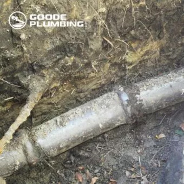 Broken sewer line outside