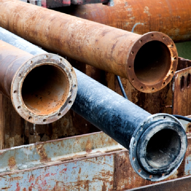 rusty pipes for drain installation