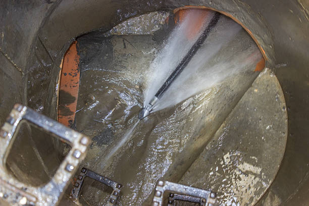 Hydro jetting a residential sewer line